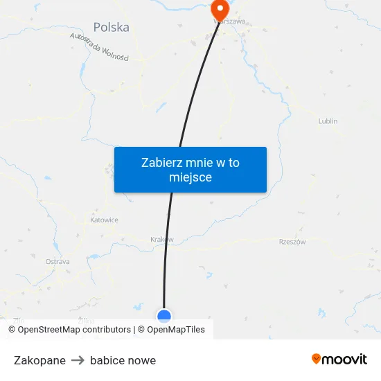 Zakopane to babice nowe map