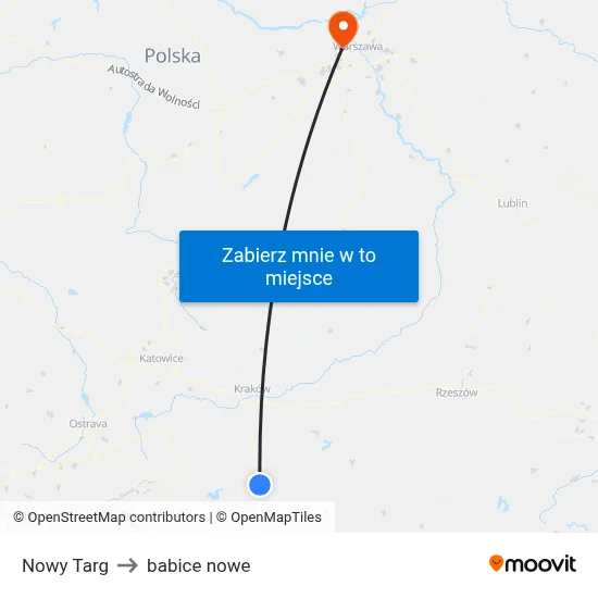Nowy Targ to babice nowe map