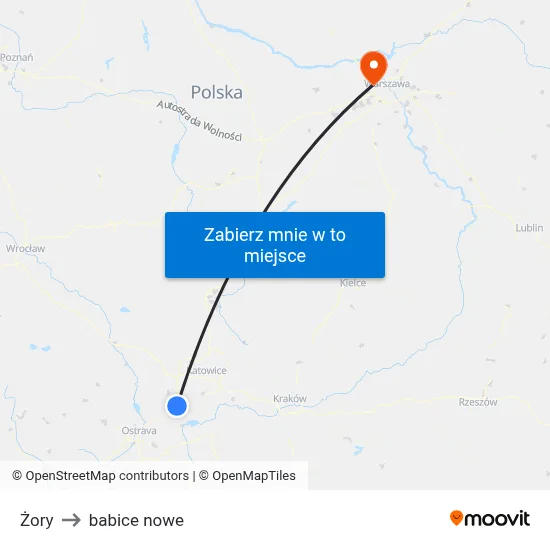 Żory to babice nowe map