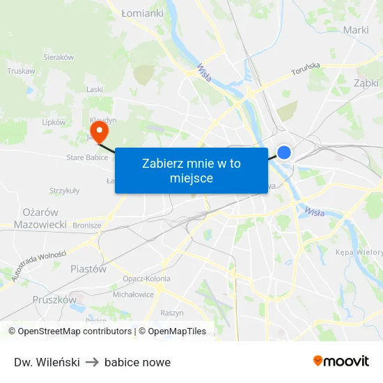 Dw. Wileński to babice nowe map