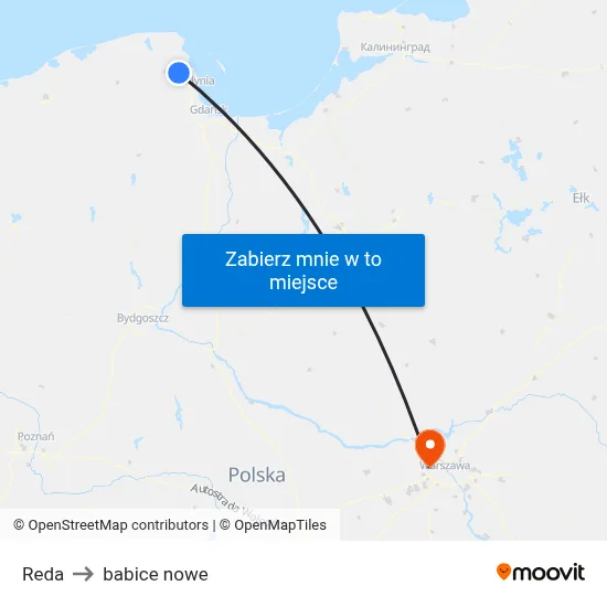 Reda to babice nowe map