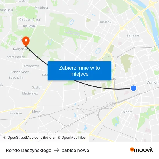Rondo Daszyńskiego to babice nowe map