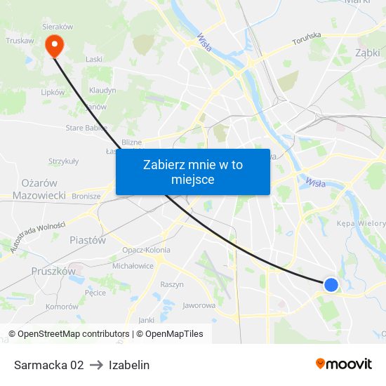 Sarmacka 02 to Izabelin map