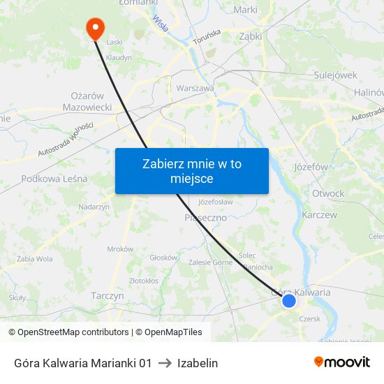 Góra Kalwaria Marianki 01 to Izabelin map