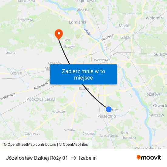 Józefosław Dzikiej Róży 01 to Izabelin map