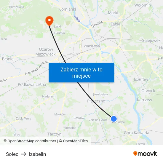 Solec to Izabelin map