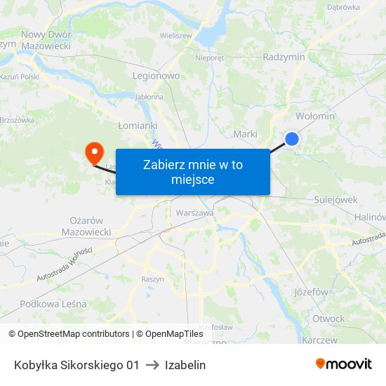 Kobyłka Sikorskiego 01 to Izabelin map