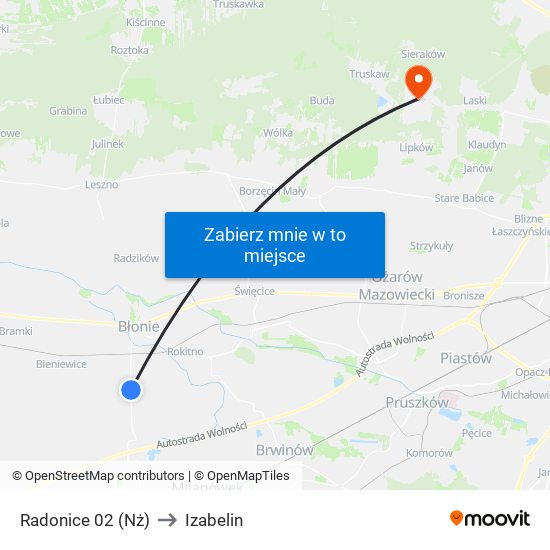 Radonice 02 (Nż) to Izabelin map