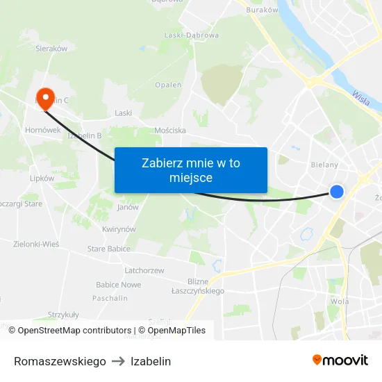 Romaszewskiego to Izabelin map