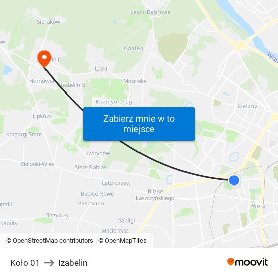 Koło 01 to Izabelin map