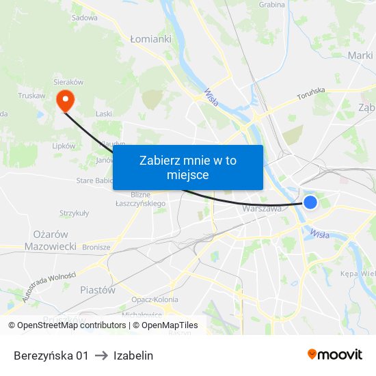 Berezyńska 01 to Izabelin map