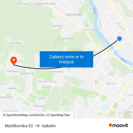 Myśliborska 02 to Izabelin map