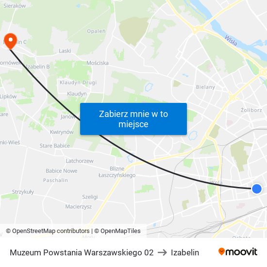 Muzeum Powstania Warszawskiego 02 to Izabelin map