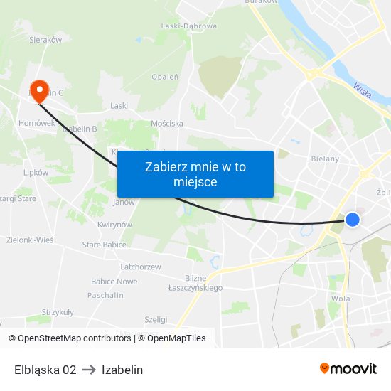 Elbląska 02 to Izabelin map