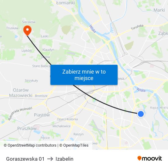 Goraszewska 01 to Izabelin map