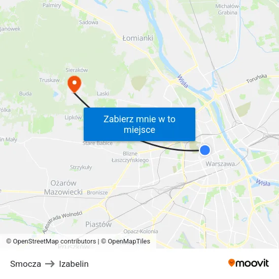 Smocza to Izabelin map