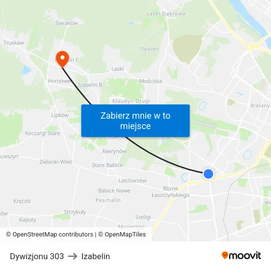 Dywizjonu 303 to Izabelin map