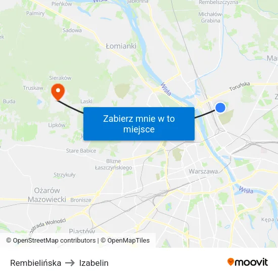 Rembielińska to Izabelin map