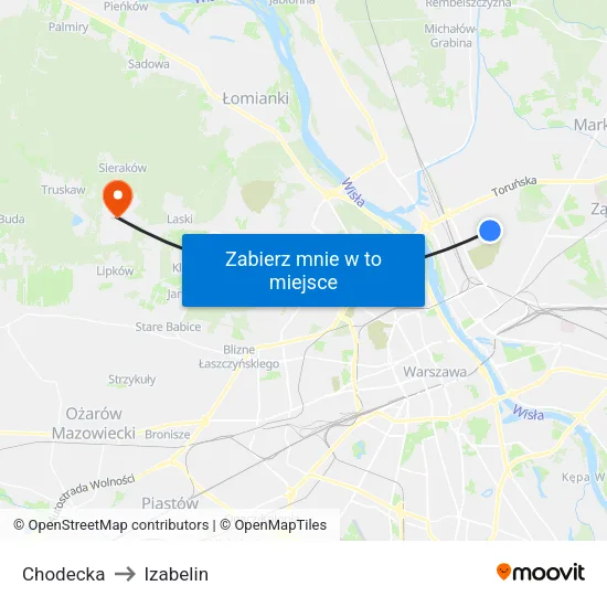 Chodecka to Izabelin map