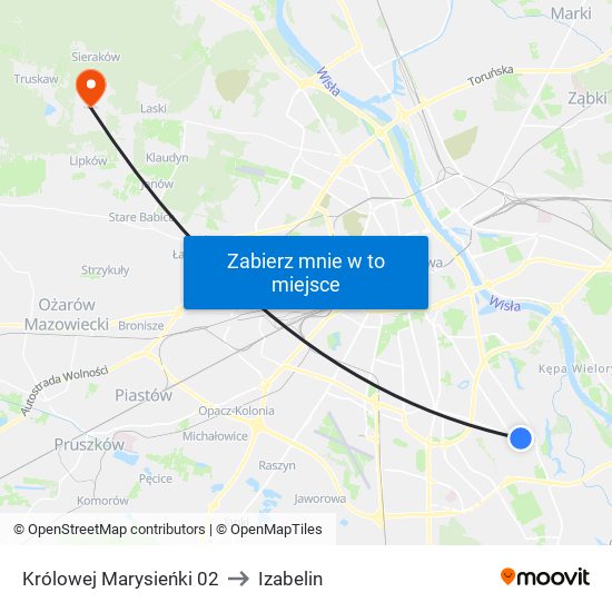 Królowej Marysieńki to Izabelin map