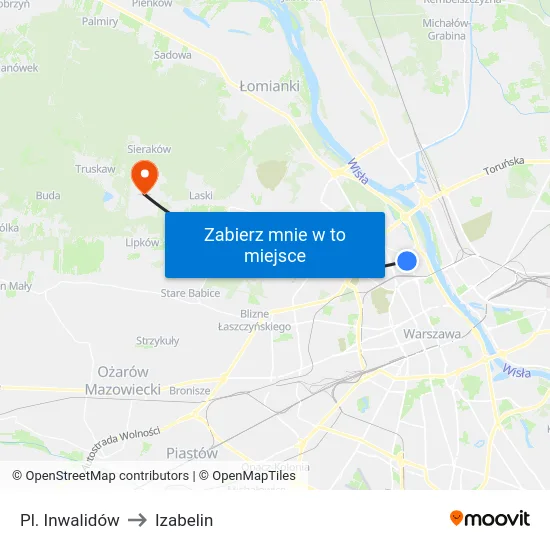 Pl. Inwalidów to Izabelin map