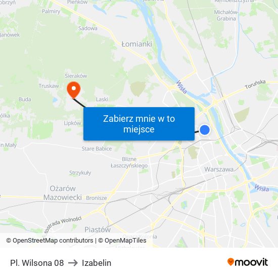 Pl. Wilsona 08 to Izabelin map