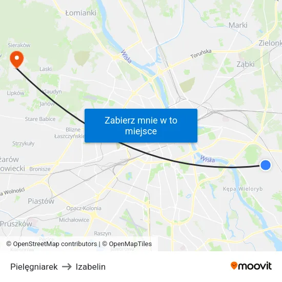 Pielęgniarek to Izabelin map
