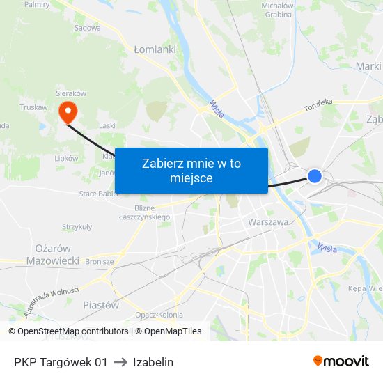 PKP Targówek 01 to Izabelin map