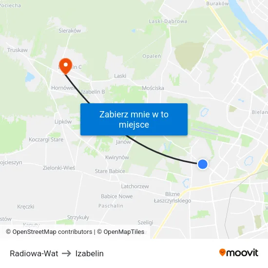Radiowa - WAT to Izabelin map