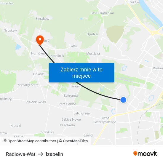 Radiowa - WAT to Izabelin map