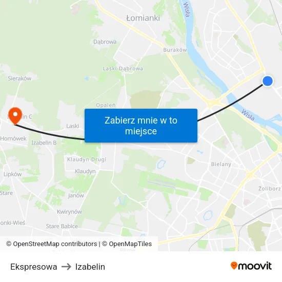 Ekspresowa to Izabelin map