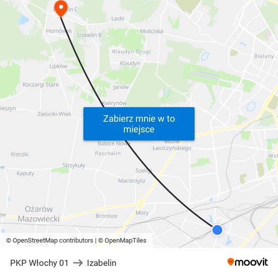 PKP Włochy 01 to Izabelin map