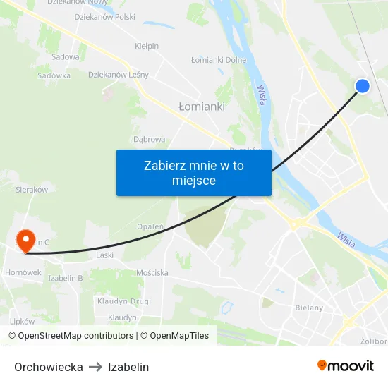 Orchowiecka to Izabelin map