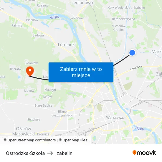 Ostródzka - Szkoła to Izabelin map