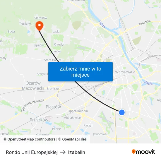 Rondo Unii Europejskiej to Izabelin map