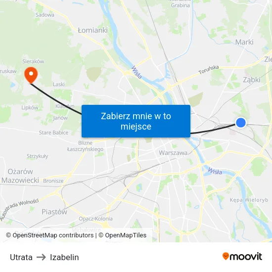 Utrata to Izabelin map