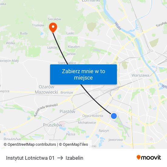 Instytut Lotnictwa 01 to Izabelin map
