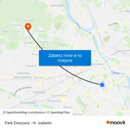 Park Dreszera to Izabelin map