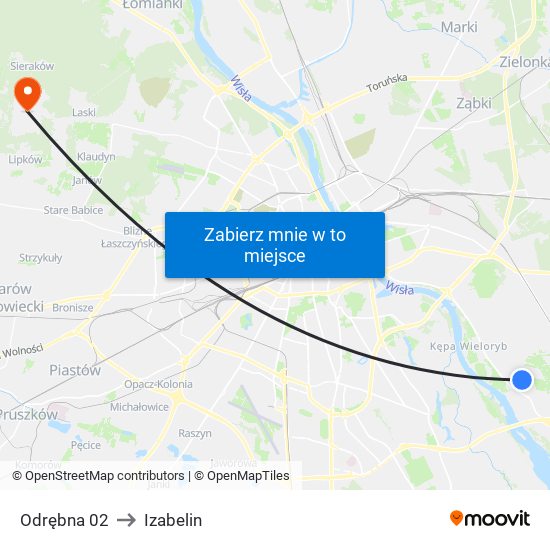 Odrębna 02 to Izabelin map