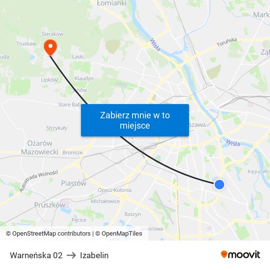 Warneńska 02 to Izabelin map