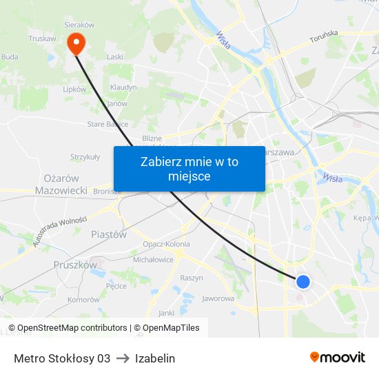 Metro Stokłosy 03 to Izabelin map