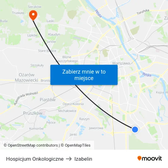 Hospicjum Onkologiczne to Izabelin map