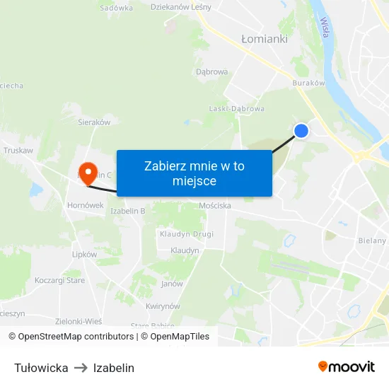 Tułowicka to Izabelin map