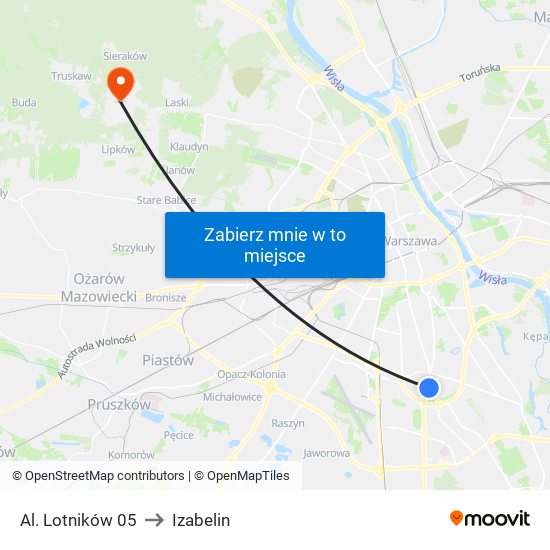 Al. Lotników 05 to Izabelin map