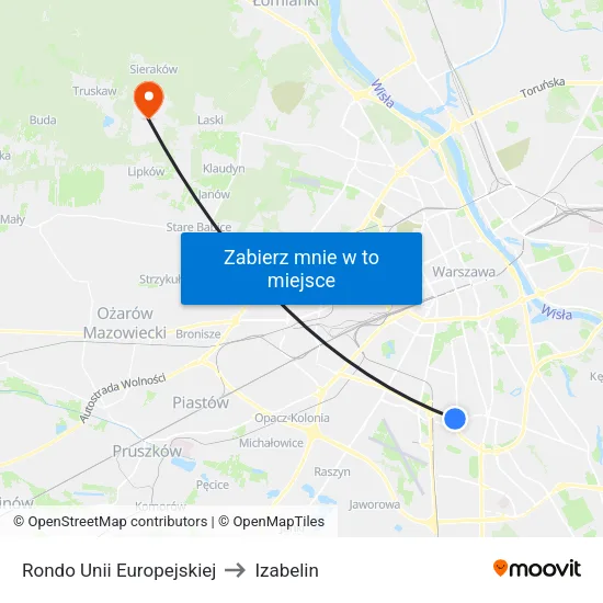 Rondo Unii Europejskiej to Izabelin map
