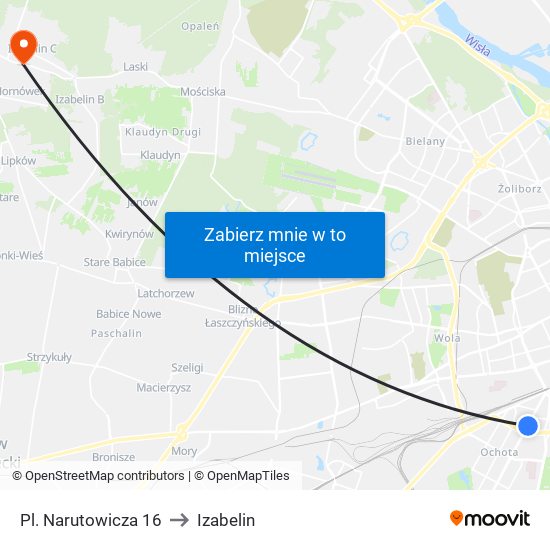 Pl. Narutowicza 16 to Izabelin map
