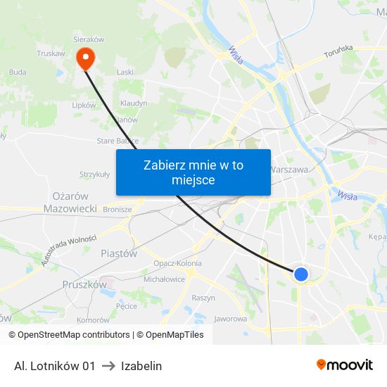 Al. Lotników 01 to Izabelin map