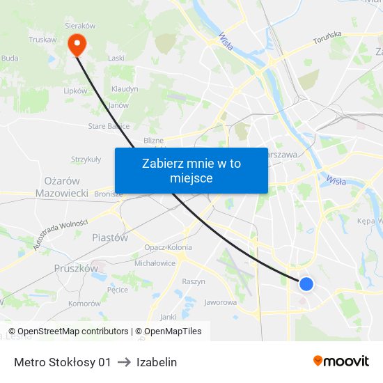 Metro Stokłosy 01 to Izabelin map