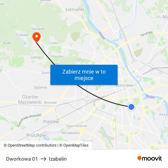 Dworkowa 01 to Izabelin map