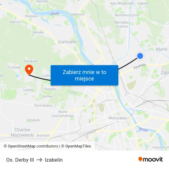 Os. Derby III to Izabelin map